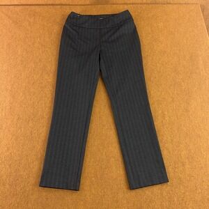 Lisette-L Montreal Womens 4 Gray Chevron Straight Leg Pull On Ankle Pants NWOT